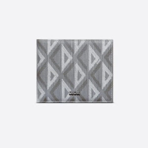 디올 CD 다이아몬드 캔버스 반지갑 그레이