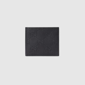 구찌 GG 로고 러버 효과 반지갑 블랙 771309