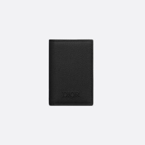 디올 아이콘 가죽 프리베 2단 카드지갑 블랙