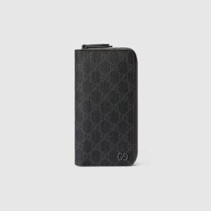 구찌 바이컬러 지퍼 장지갑 블랙/그레이 822051